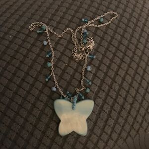 Mother of pearl butterfly necklace